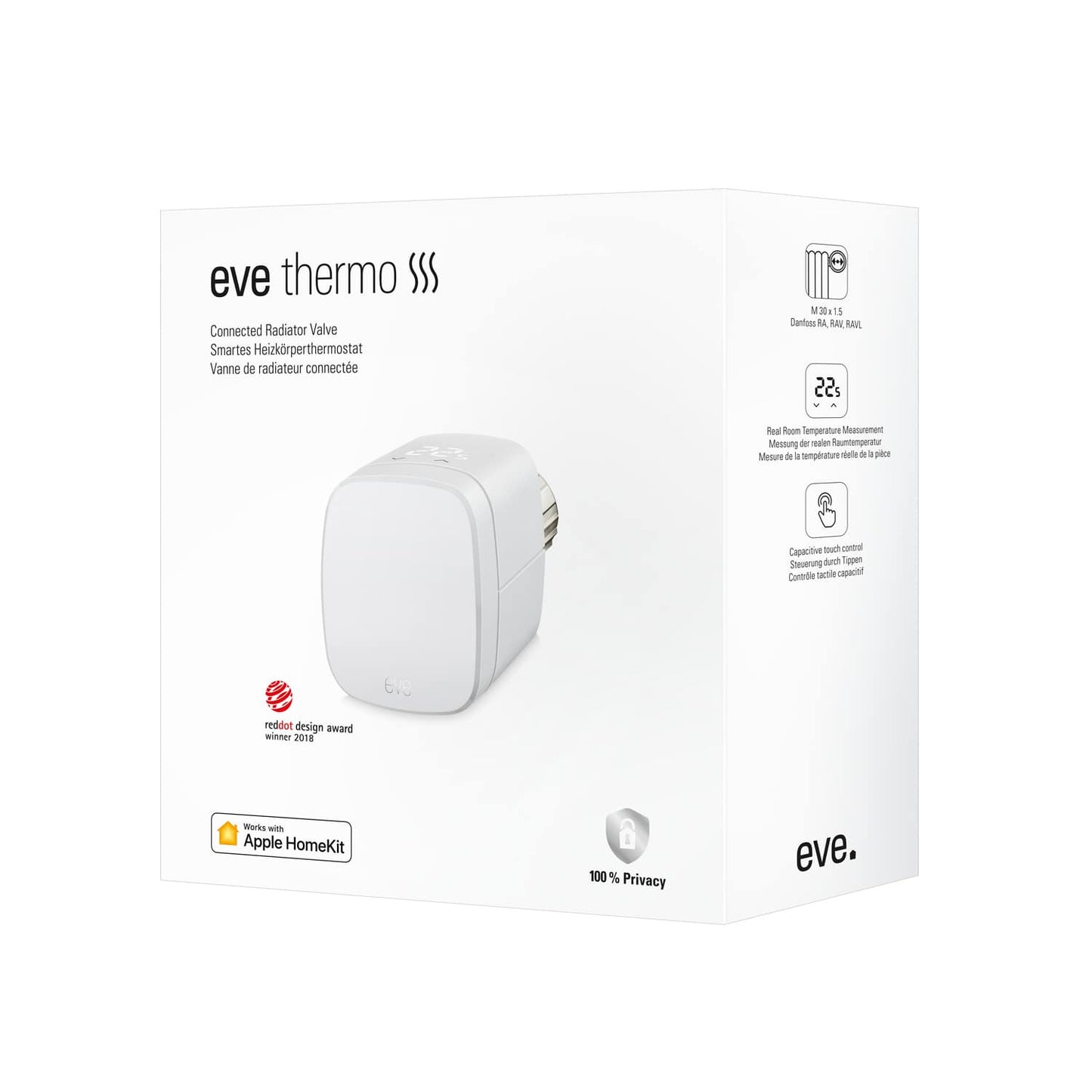 Eve Thermo Heizkörperthermostat - Nahaufnahme des Displays, aktuelle Temperaturanzeige - Med-Praxisbedarf