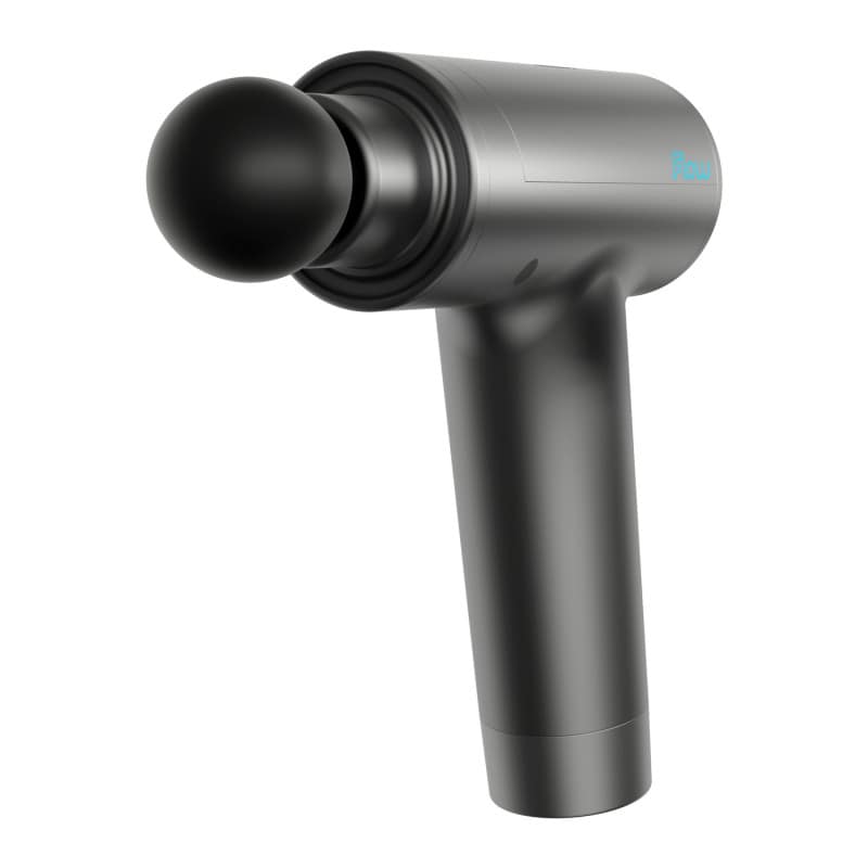 Flow MINI Massagepistole Seitenansicht - technische Details und Anschlüsse - Med-Praxisbedarf
