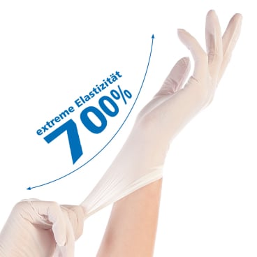 Nitrilhandschuh Safe Super Stretch weiß - puderfreie Einweghandschuhe mit guter Passform - Med-Praxisbedarf