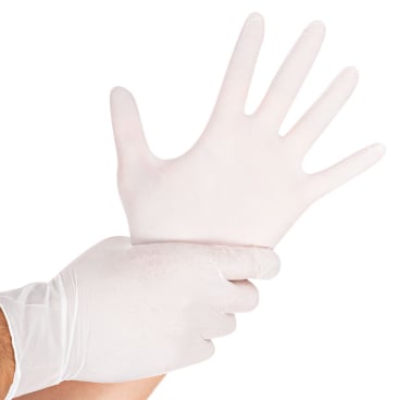HYGOSTAR Safe Light Einmalhandschuhe - weiße Nitrilhandschuhe für Untersuchung und Pflege - Med-Praxisbedarf