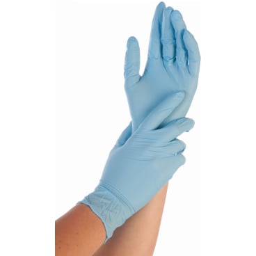 Einmalhandschuhe Nitril Safe Fit blau - Größe M, puderfrei für medizinischen Einsatz - Med-Praxisbedarf
