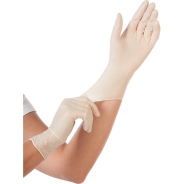 Latexhandschuhe Grip Light puderfrei weiß - Texturierte Einweghandschuhe, hautfreundlich - Med-Praxisbedarf