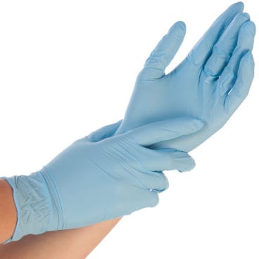 Nitrilhandschuhe Safe Fit blau - puderfrei, allergenfrei mit optimalem Tragekomfort - Med-Praxisbedarf
