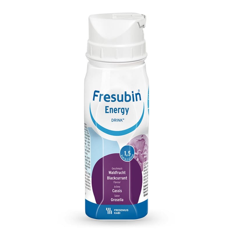 Fresubin Energy DRINK geöffnete Flasche - Trinknahrung bei erhöhtem Energiebedarf - Med-Praxisbedarf