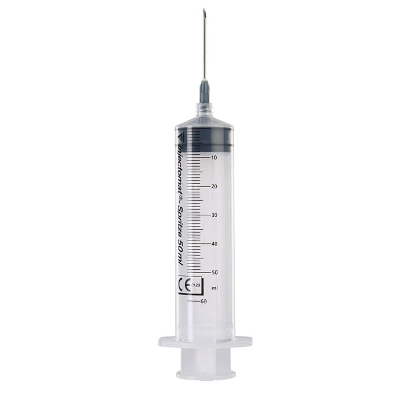 Injectomat-Spritze 50 ml mit Luer-Lock - 3-teilige Einmalspritze für Pumpen - Med-Praxisbedarf