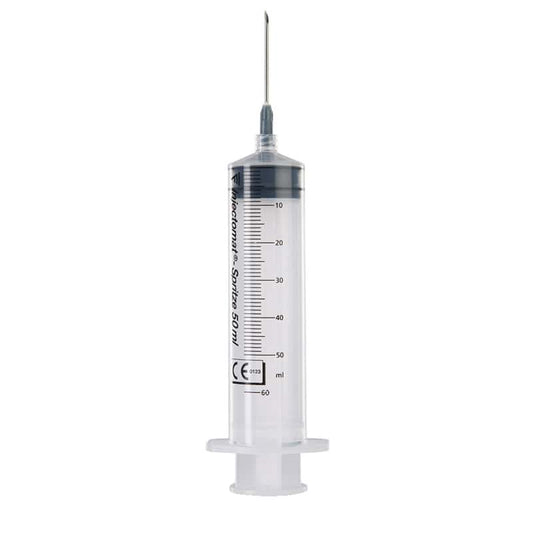Injectomat-Spritze 50 ml mit Luer-Lock - 3-teilige Einmalspritze für Pumpen - Med-Praxisbedarf