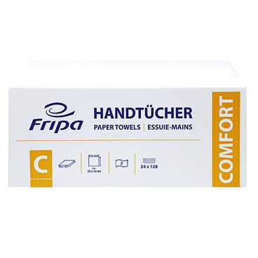 Fripa COMFORT Papierhandtücher - 2-lagig, 25x33 cm für Praxis und Pflegeeinrichtung - Med-Praxisbedarf