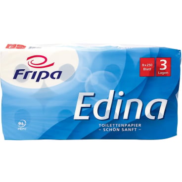 Fripa Edina Toilettenpapier 3-lagig - professionelles Tissue für medizinische Einrichtungen - Med-Praxisbedarf