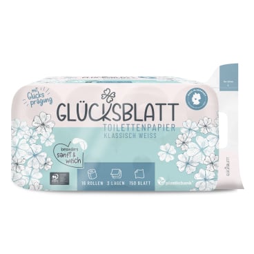 Fripa Glücksblatt Toilettenpapier weiß 3-lagig - weiches Tissue für medizinische Einrichtungen - Med-Praxisbedarf