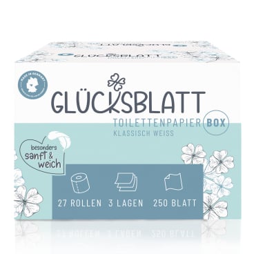 Fripa Glücksblatt weißes 3-lagiges Klopapier - Hygieneprodukt für den Praxisalltag - Med-Praxisbedarf