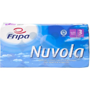Fripa Nuvola Toilettenpapier 3-lagig - Recycling-Tissue mit Umweltzeichen, für Praxen - Med-Praxisbedarf