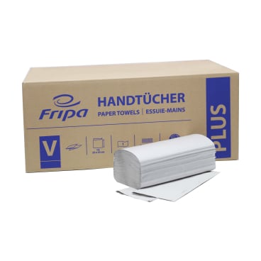Fripa PLUS Papierhandtücher 1-lagig - Blattformat 25x23 cm, praktische Hygiene in Waschräumen - Med-Praxisbedarf