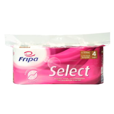 Toilettenpapier-Rolle Fripa Select - 4-lagiges, weiches Tissue für medizinische Einrichtungen - Med-Praxisbedarf