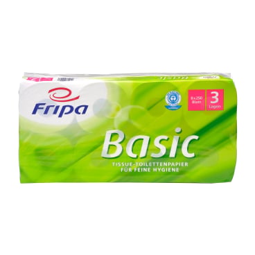 Fripa Toilettenpapier Basic 3-lagig - 100% recycelt, für Praxen und Pflegeeinrichtungen - Med-Praxisbedarf