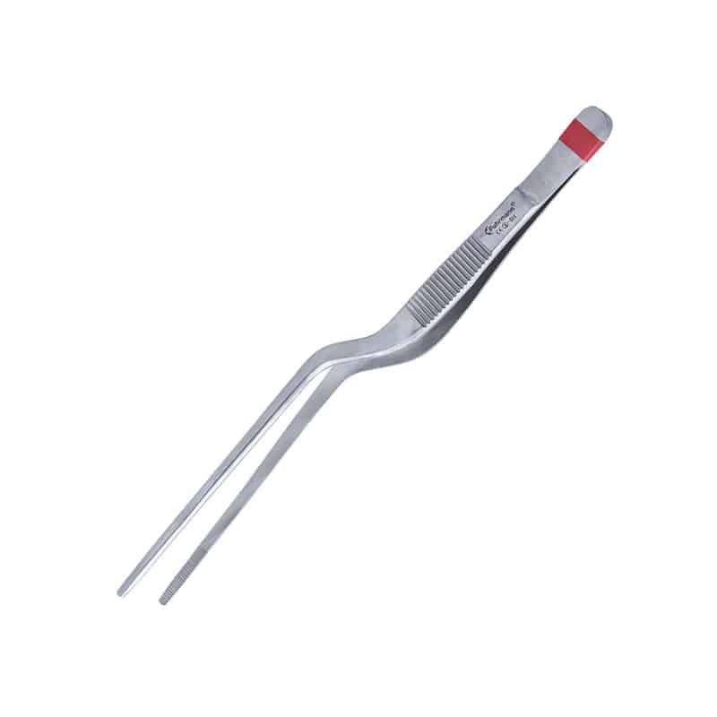 Fuhrmann anatomische Bajonett Pinzette - chirurgisches Einmalinstrument aus Metall - Med-Praxisbedarf