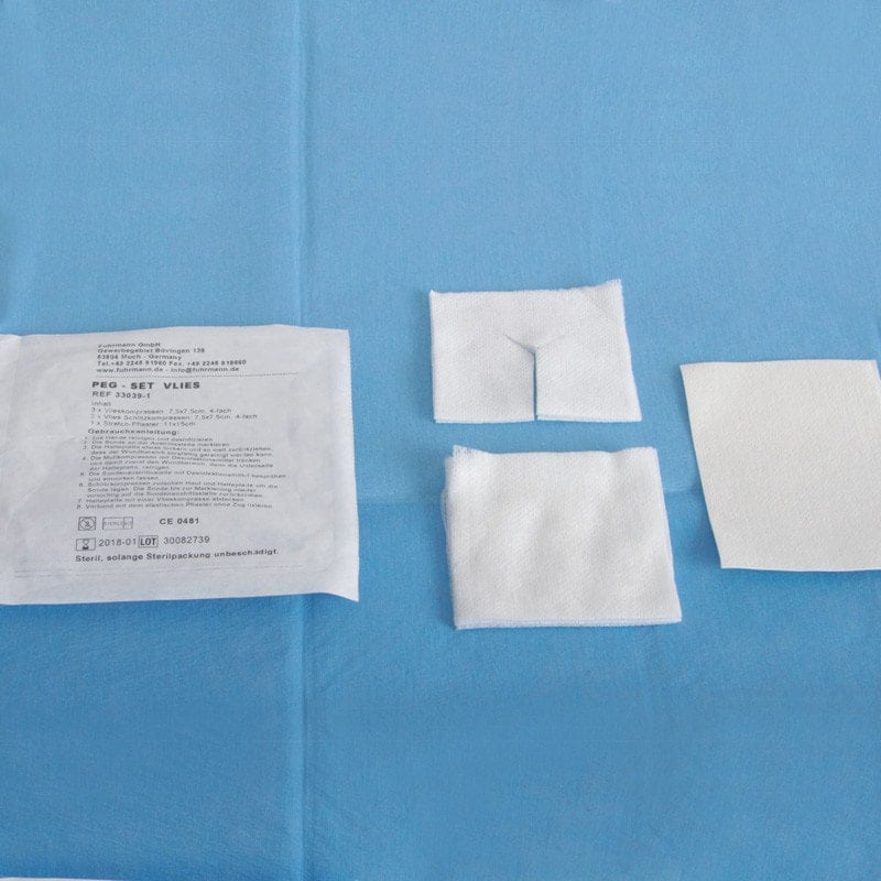 PEG-Set Vlies steriles Set von Fuhrmann - für Reinigung und Fixierung von PEG-Sonden, saugstark - Med-Praxisbedarf