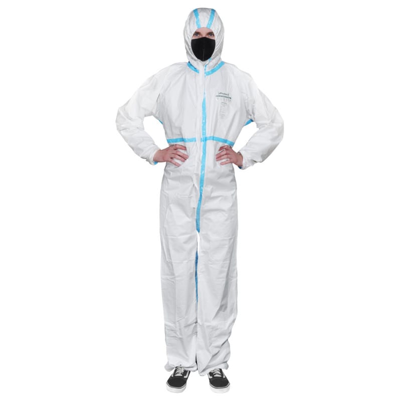 Overall Kat. III Typ 3B/4B hellblau - partikeldichter Einweg-Overall für sterile Bereiche - Med-Praxisbedarf
