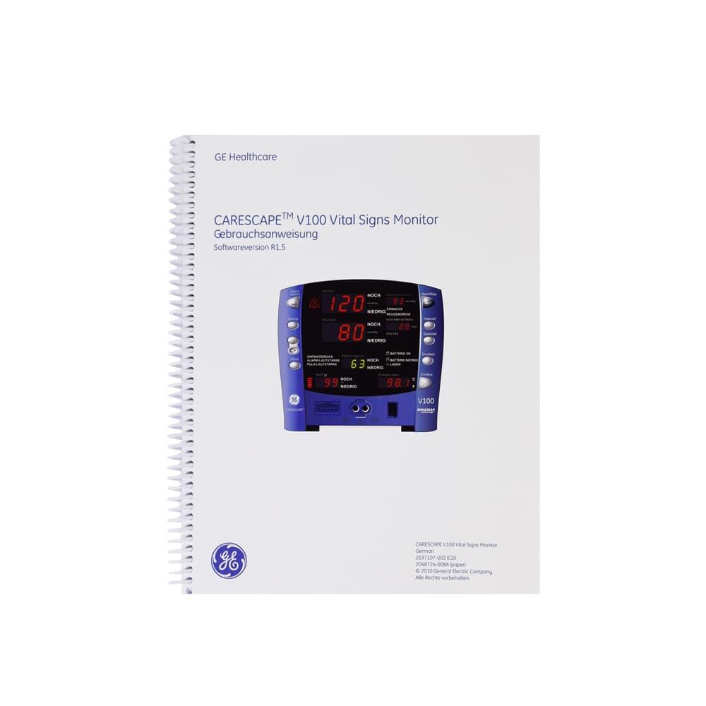 GE Carescape V100 Seitenansicht - Anschlüsse für EKG-Kabel und Sensoren, mobil einsetzbar - Med-Praxisbedarf