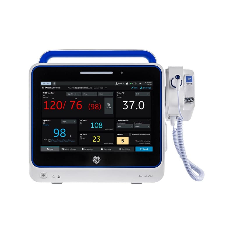 GE Portrait VSM Monitor Detailansicht - schlankes Design und klare Symbole - Med-Praxisbedarf