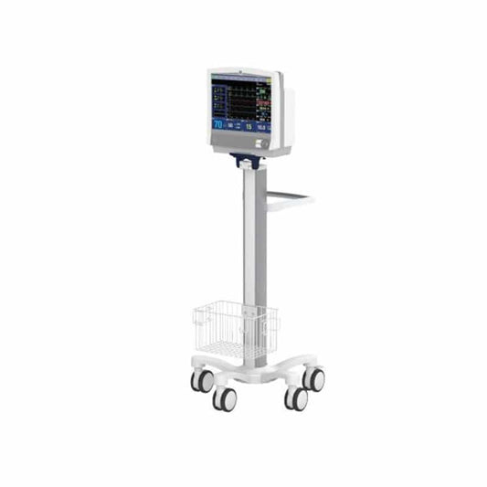 GE Rollstativ für Monitor B105 und B125 - mobiles Gestell mit Griffstange und Bremsen - Med-Praxisbedarf