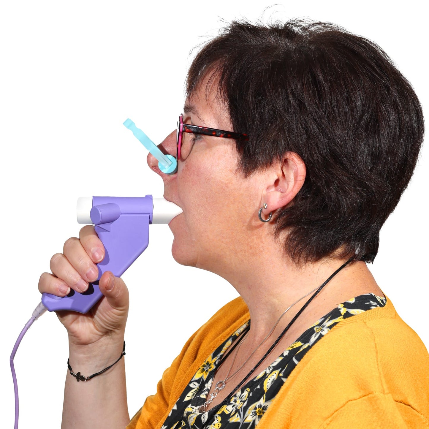 Spiro-SP TrueFlow™ Bedienung - Arzt bei der Lungenfunktionsmessung mit Patienten - Med-Praxisbedarf