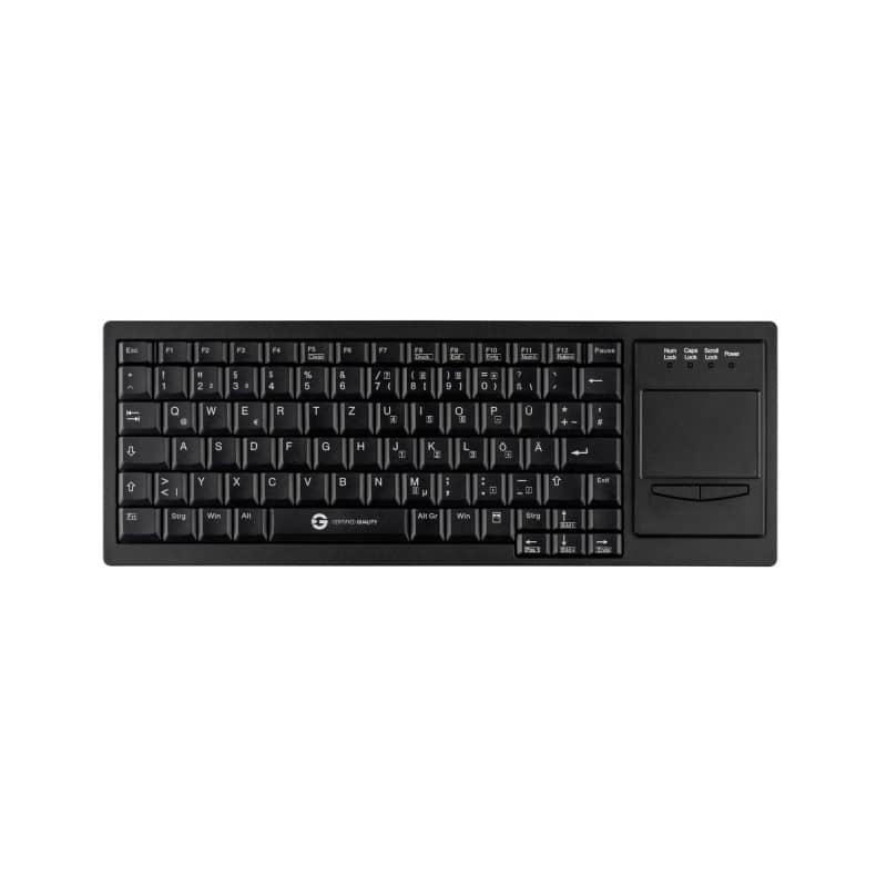 CLEANTYPE XTRA Touch WL Draufsicht - kompaktes Layout mit integriertem Touchpad und Funktionstasten - Med-Praxisbedarf