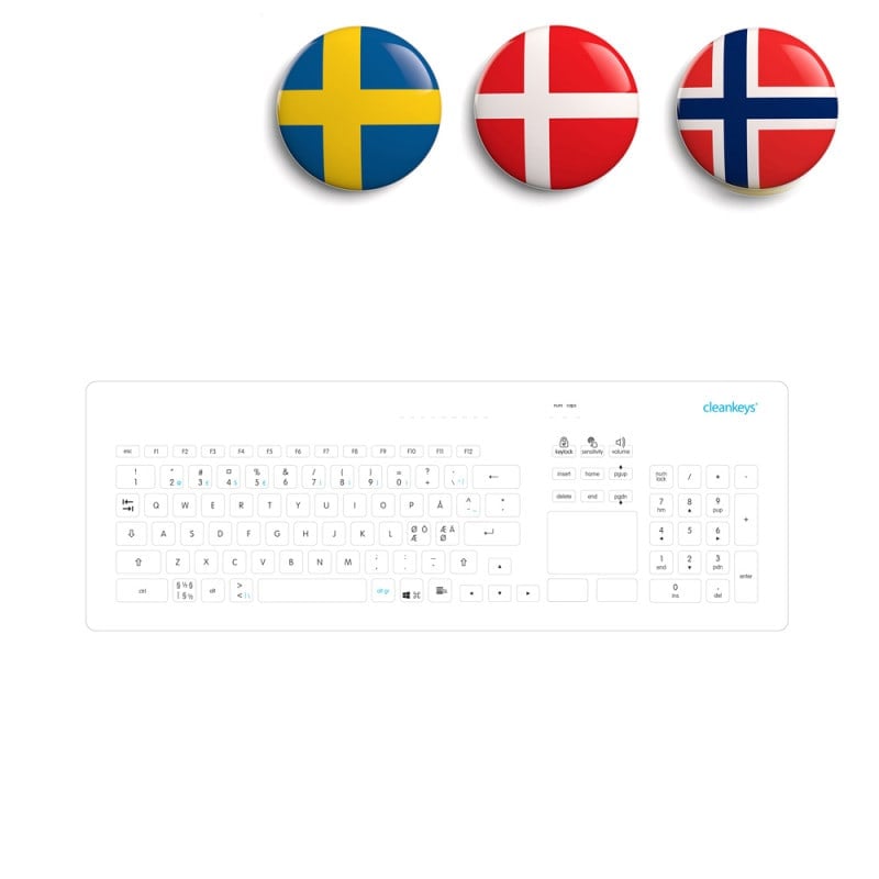 GETT Glas-Tastatur CK4 von der Seite - flaches Design, vollständig geschlossen für einfache Reinigung - Med-Praxisbedarf