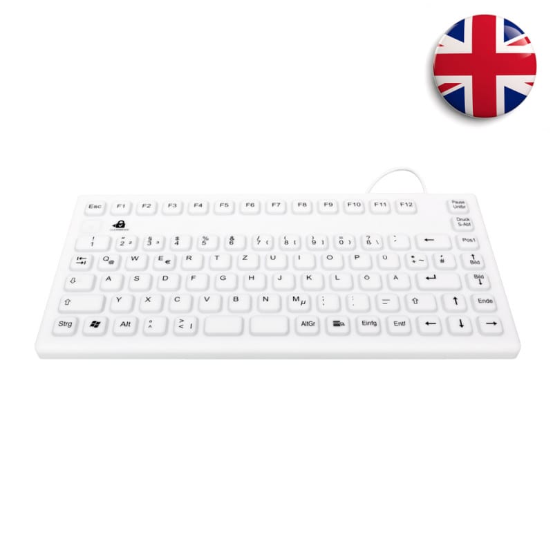 GETT Silikon-Tastatur im Querformat - flache, geschlossene Bauweise für medizinische Arbeitsplätze - Med-Praxisbedarf