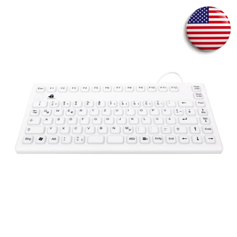 GETT Silikon-Tastatur Griffigkeit - rutschfeste Silikon-Oberfläche der medizinischen PC-Tastatur - Med-Praxisbedarf