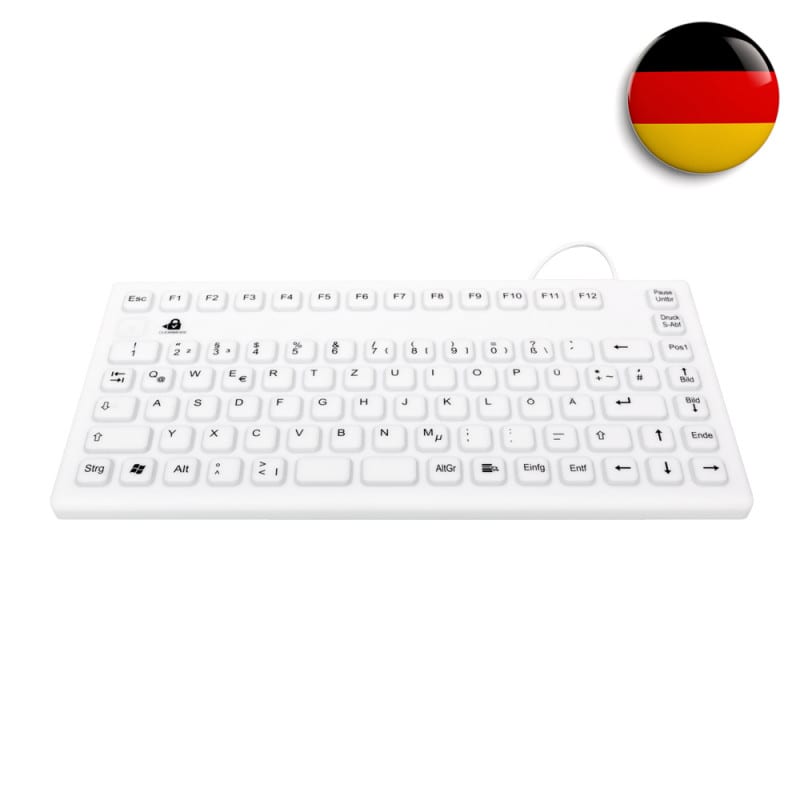 GETT Silikon-Tastatur wasserdichte PC-Tastatur - vollständig ummantelt mit 86 Tasten, leicht zu reinigen - Med-Praxisbedarf