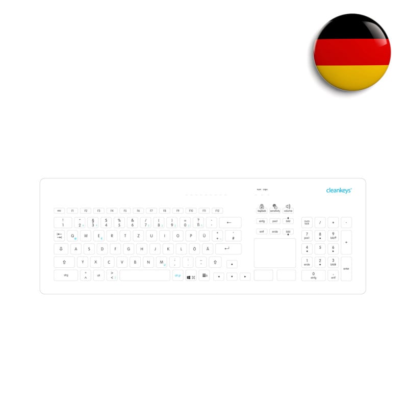 GETT Glastastatur Seitenansicht - schlankes Design, USB-Empfänger, für sterile Umgebungen - Med-Praxisbedarf