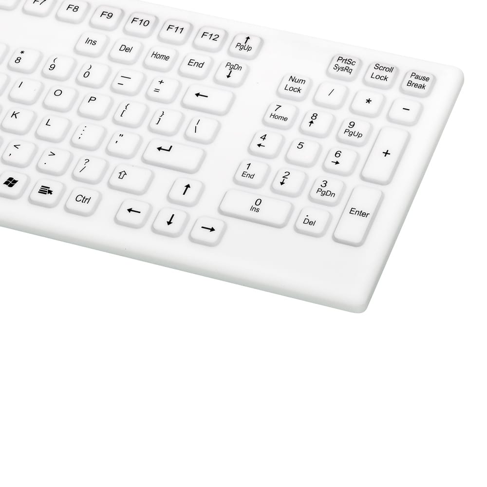 Silikon-Tastatur flach aufliegend - hygienische Tastatur für Arztpraxis und Klinik, robustes Material - Med-Praxisbedarf