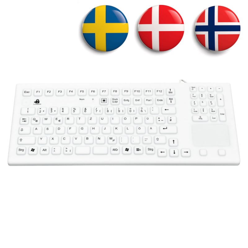 Hygienische Silikon-Tastatur GETT - komplett abwaschbar, für infektiöse Umgebungen - Med-Praxisbedarf