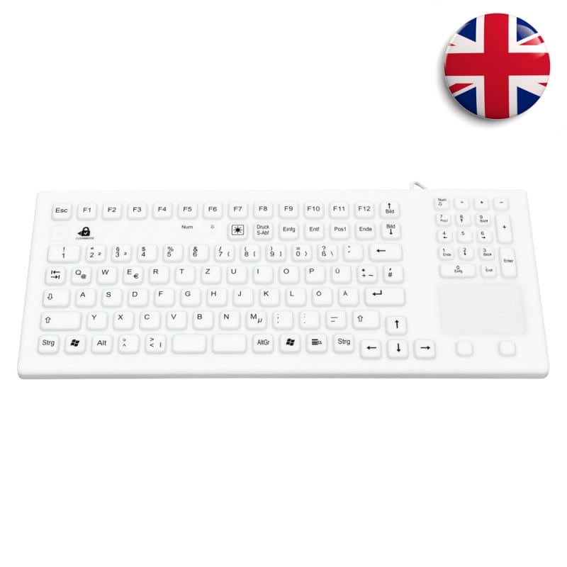 Medizinische Tastatur aus Silikon - mit Touch-Pad, schwarz, kabelgebunden - Med-Praxisbedarf