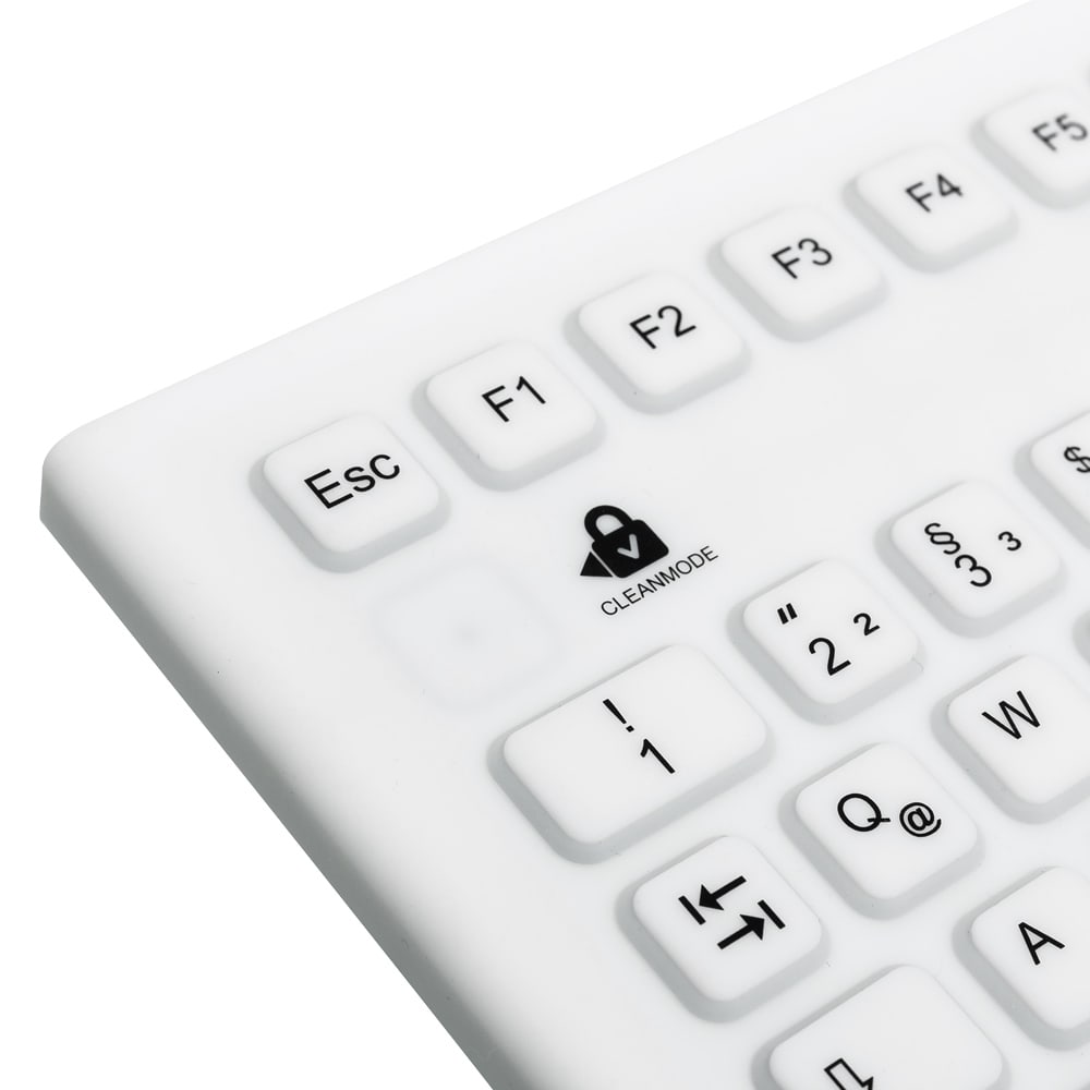 Silikon-Tastatur Touch-Pad in Aktion - zeigt Bedienung, leicht zu reinigen für Klinik und Krankenhaus - Med-Praxisbedarf