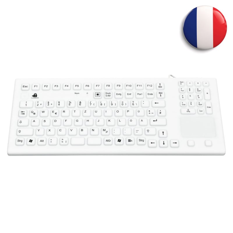 Silikon-Tastatur medizinisch - flüssigkeitsdicht, robuste Tastatur mit Touchpad - Med-Praxisbedarf