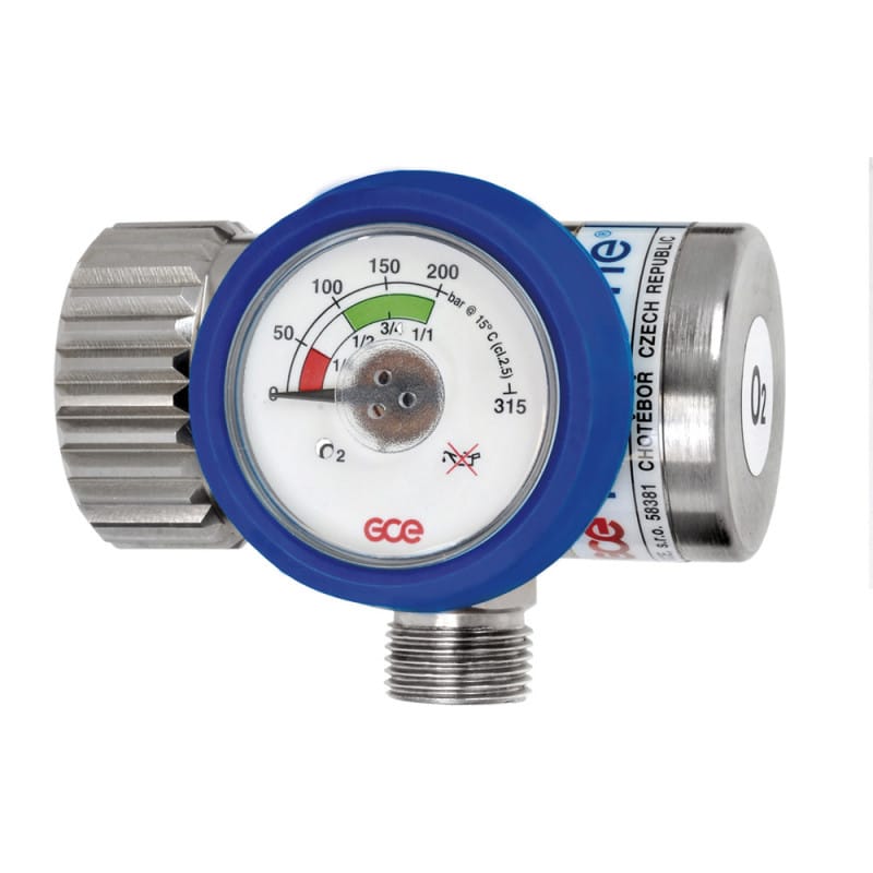 Medireg O2D Druckminderer - medizinischer Druckminderer mit 360-Grad-Drehmanometer - Med-Praxisbedarf