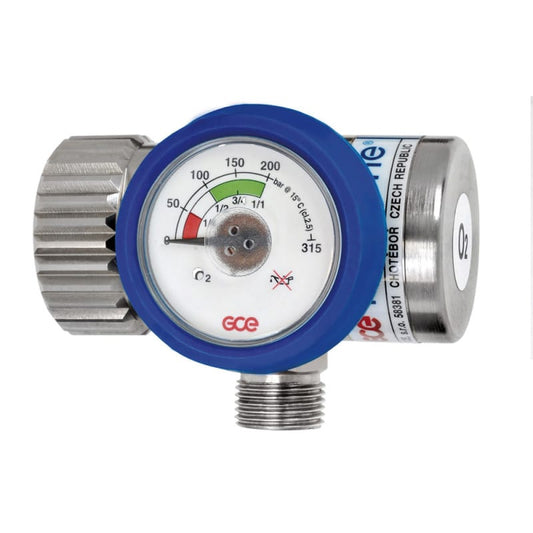 Medireg O2D Druckminderer - medizinischer Druckminderer mit 360-Grad-Drehmanometer - Med-Praxisbedarf