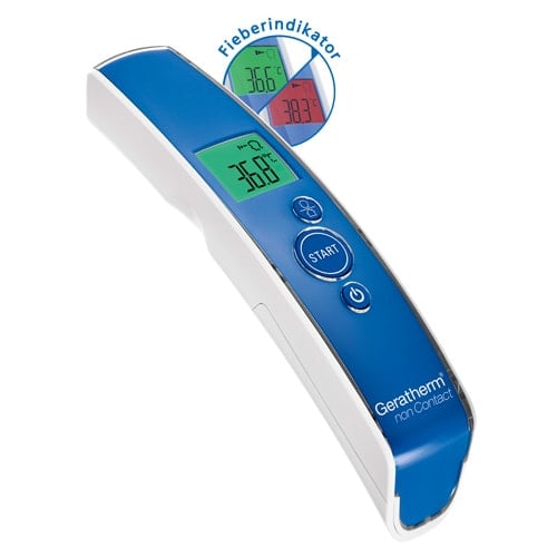 Geratherm Infrarot Thermometer seitlich - ergonomische Handhabung für berührungslose Temperaturmessung - Med-Praxisbedarf