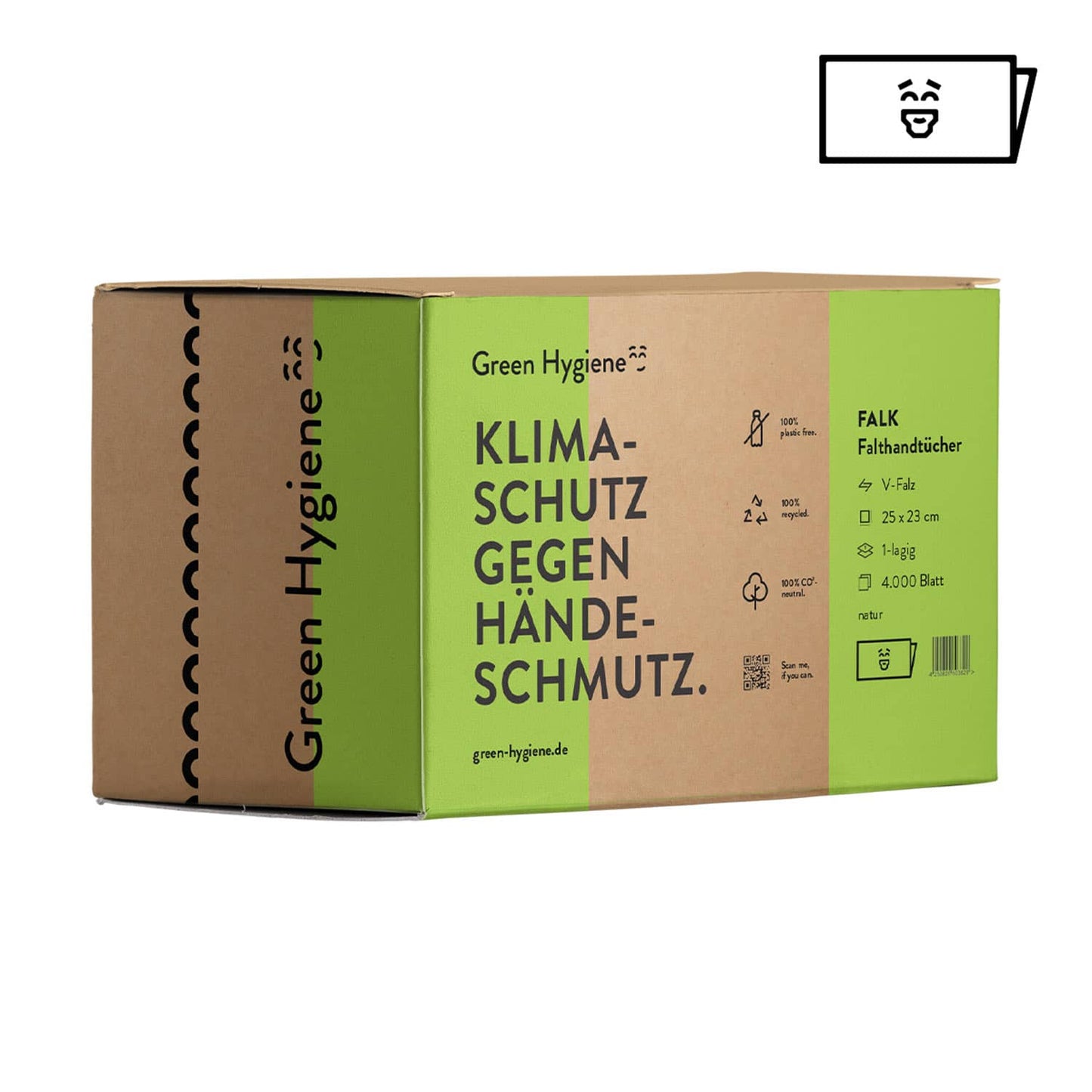 Nachhaltige Einmalhandtücher FALK aus recyceltem Nasskrepp - für Großbetriebe und Arztpraxen - Med-Praxisbedarf