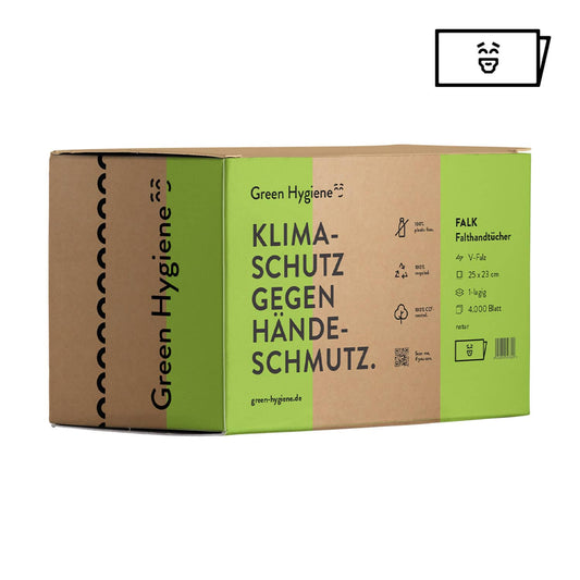 Nachhaltige Einmalhandtücher FALK aus recyceltem Nasskrepp - für Großbetriebe und Arztpraxen - Med-Praxisbedarf