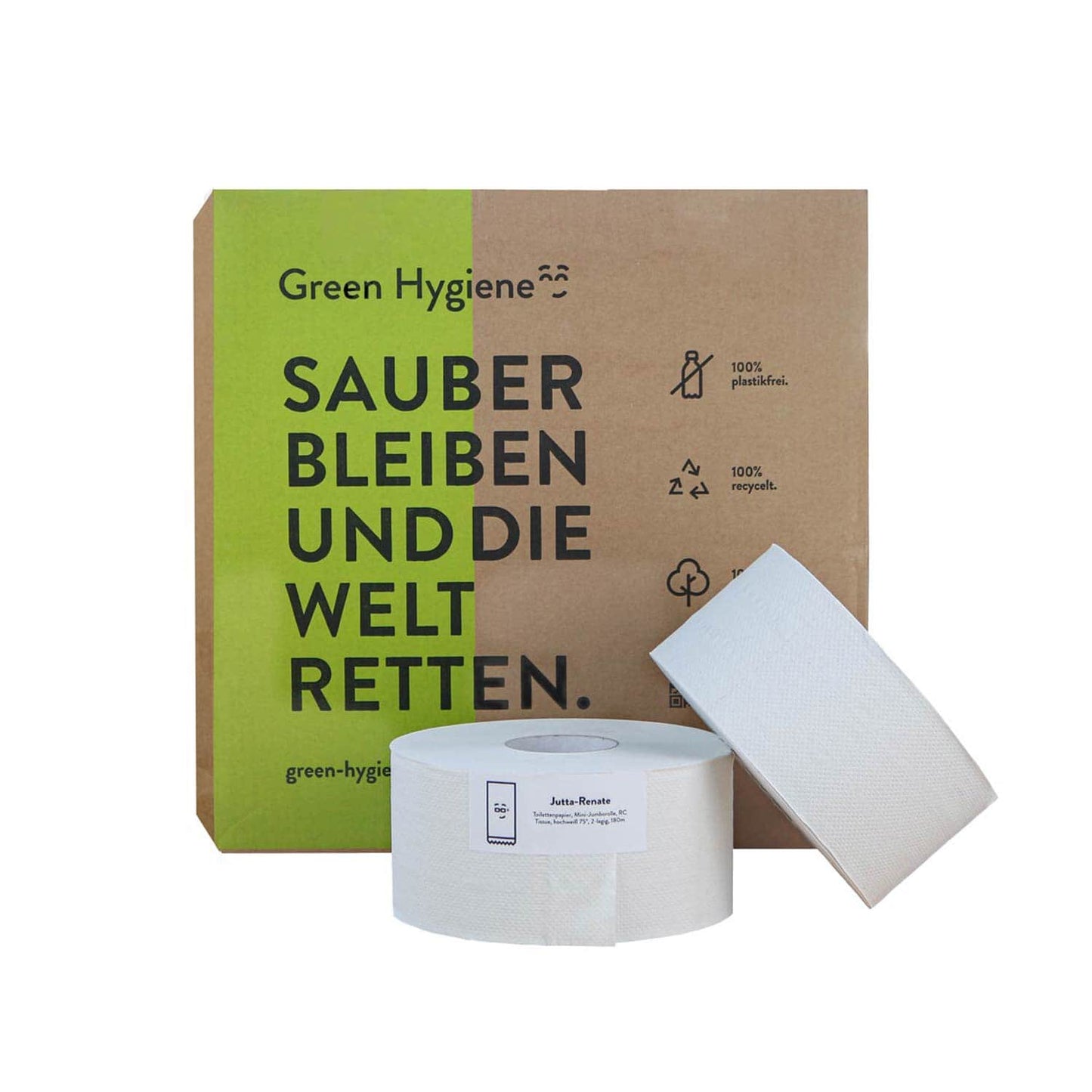 Nachhaltige Jumborolle Toilettenpapier Green Hygiene - Mini-Variante für Praxis und Klinik - Med-Praxisbedarf