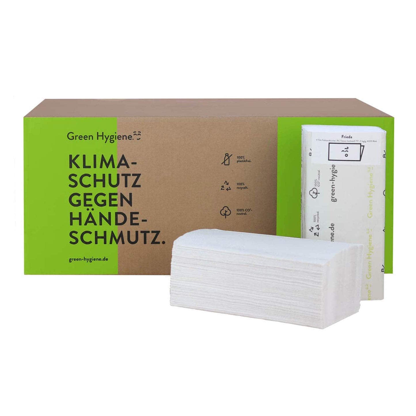 Umweltfreundliche Papierhandtücher FRIEDA - nachhaltige Handtuchrolle für medizinische Einrichtungen - Med-Praxisbedarf
