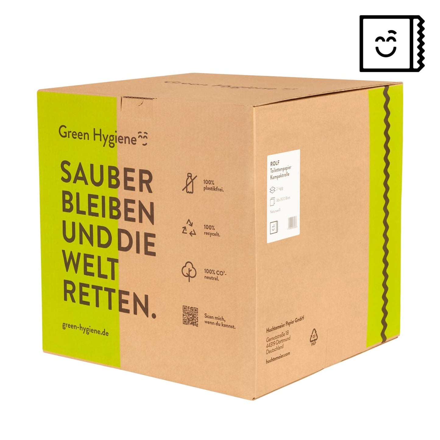 Umweltschonendes Toilettenpapier im Detail - ROLF von Green Hygiene, 100% Altpapier - Med-Praxisbedarf