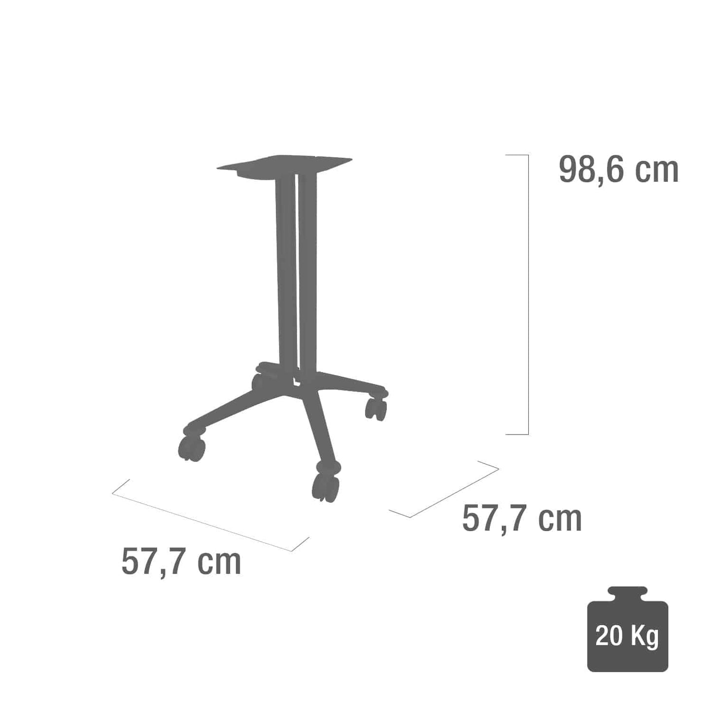 Gerätewagen bravo Basiswagen 1 - große Trägerplatte 28x40 cm, trägt bis 20 kg - Med-Praxisbedarf