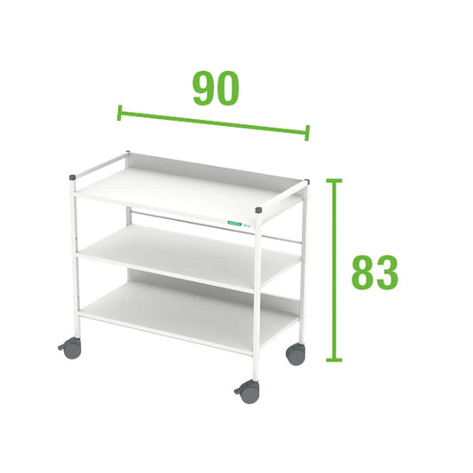 Regalwagen Haeberle - praktischer Medizinwagen, 90x45x83 cm, für Praxis und Pflege - Med-Praxisbedarf