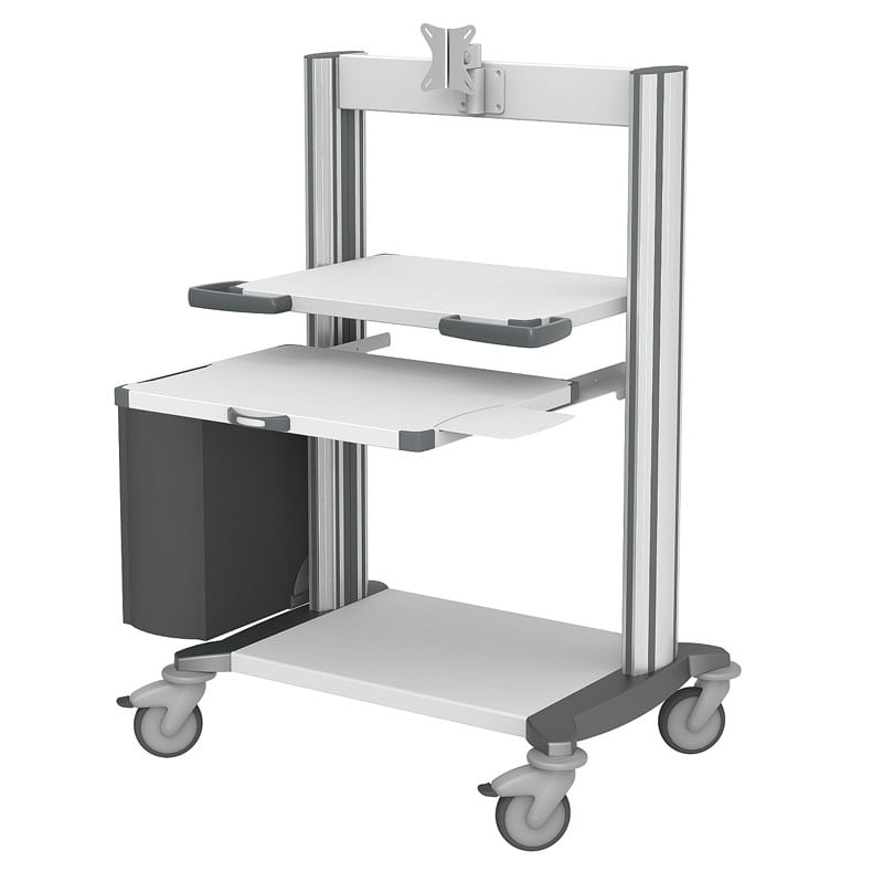 Haeberle Computerwagen 1 Typ toro - mobiler Wagen für PC und Monitor in medizinischen Einrichtungen - Med-Praxisbedarf