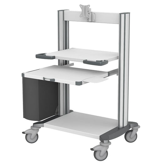 Haeberle Computerwagen 1 Typ toro - mobiler Wagen für PC und Monitor in medizinischen Einrichtungen - Med-Praxisbedarf