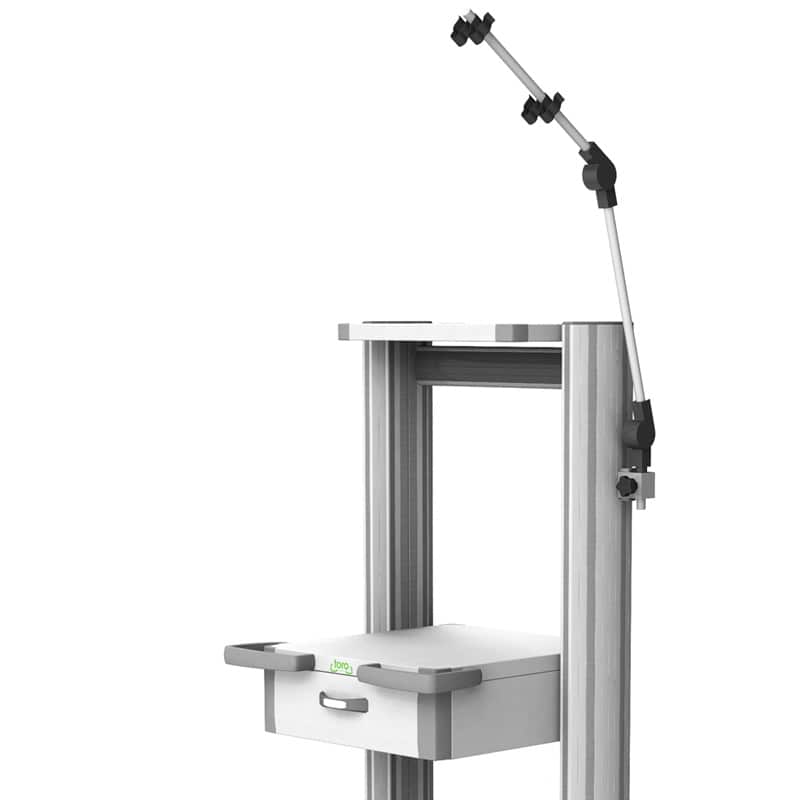 Haeberle toro Ergometriewagen Frontansicht - Übersichtliche Aufteilung für medizinische Geräte und Zubehör - Med-Praxisbedarf