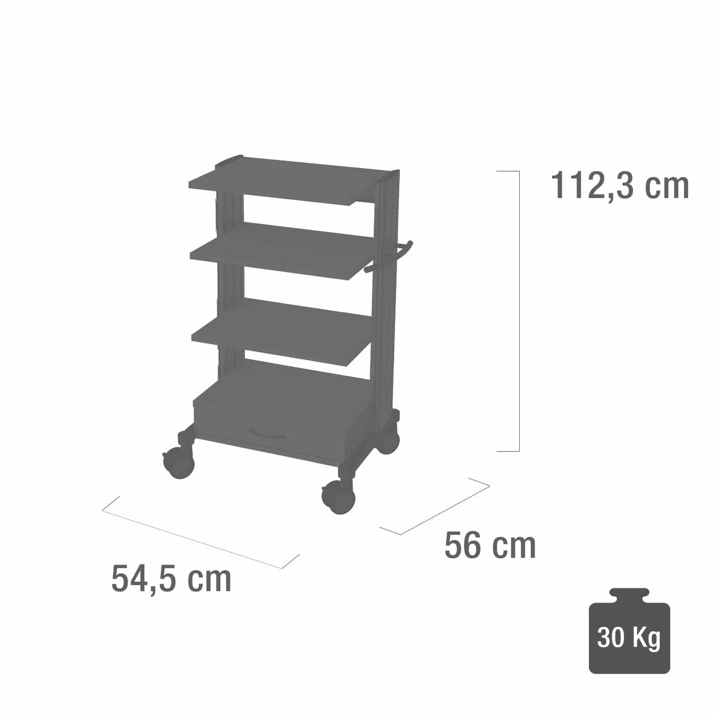 Geräteturm Swingo Aufbau - kompakter Turm für medizinische Geräte, Edelstahl-Gestell - Med-Praxisbedarf